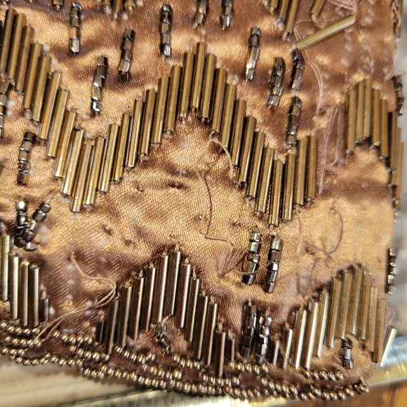Fine Arts Beaded Bag ~ Vintage ~ Hong Kong ~ Bronze Shimmer ~ Needs TLC - Picture 15 of 16